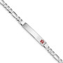 14K WG Medical Red Enamel Figaro Link ID Bracelet