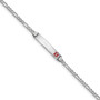 14K WG Medical Red Enamel Figaro Link ID Bracelet