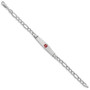 14K WG Medical Soft Diamond Shape Red Enamel ID w Semi-Solid Figaro Bracel