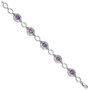 Sterling Silver Rhodium-plated Amethyst Open Link Bracelet