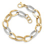 14k Two Tone Polished Fancy Link Bracelet