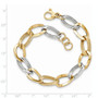 14k Two Tone Polished Fancy Link Bracelet