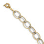 14k Two Tone Fancy Oval Link Bracelet