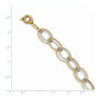 14k Two Tone Fancy Oval Link Bracelet