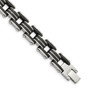 Stainless Steel Black Rubber 8.25in Bracelet