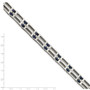 Stainless Steel and Blue Ceramic Fancy Link Bracelet