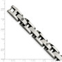 Stainless Steel w/ 14k White Gold Accents & Diamonds 8.5in Bracelet