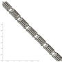 Stainless Steel Polished with Carbon Fiber 8.25 inch Link Bracelet