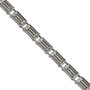 Stainless Steel Polished with Carbon Fiber 8.25 inch Link Bracelet