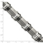 Stainless Steel Black-plated & Black Diamonds 8.5in Bracelet