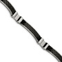 Stainless Steel Black Carbon Fiber Inlay Necklace and Bracelet Set