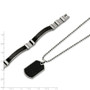 Stainless Steel Black Carbon Fiber Inlay Necklace and Bracelet Set