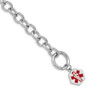 Sterling Silver Rhodium Engraveable Enamel Hexagon Medical ID Bracelet