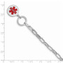 Sterling Silver Rhodium Engraveable Enamel Disc Medical ID Bracelet