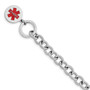 Sterling Silver Rhodium Engraveable Enamel Disc Medical ID Bracelet