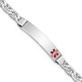 Sterling Silver Rhodium-plated Medical ID Anchor Link Bracelet