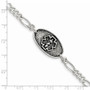 Sterling Silver Antiqued & Polished Medical Bracelet