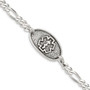 Sterling Silver Antiqued & Polished Medical Bracelet