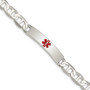 Sterling Silver Polished Medical Anchor Link ID Bracelet