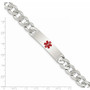 Sterling Silver Polished Medical Curb Link ID Bracelet