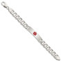 Sterling Silver Polished Medical Curb Link ID Bracelet