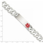 Sterling Silver Polished Medical Curb Link ID Bracelet