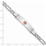 Sterling Silver Rhodium-plated Medical ID Figaro Link Bracelet