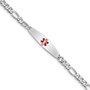 Sterling Silver Rhodium-plated Medical ID Figaro Link Bracelet