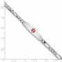 Sterling Silver Rhodium-plated Medical ID Figaro Link Bracelet