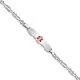 Sterling Silver Rhodium-plated Medical ID Figaro Link Bracelet