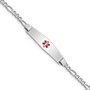 Sterling Silver Rhodium-plated Medical ID Figaro Link Bracelet