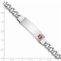 Sterling Silver Rhodium-plated Medical ID Curb Link Bracelet