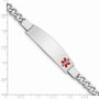 Sterling Silver Rhodium-plated Medical ID Curb Link Bracelet