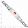 Sterling Silver Rhodium-plated Medical ID Curb Link Bracelet