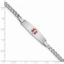 Sterling Silver Rhodium-plated Medical ID Curb Link Bracelet