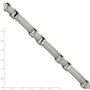 Stainless Steel Brushed & Polished Grey Carbon Fiber Inlay 8.25in Bracelet