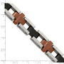 Stainless Steel Brown & Black IP-plated 8.75in Bracelet