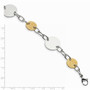 Stainless Steel Yellow IP-plated Circle 9in Bracelet