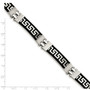 Stainless Steel Black Rubber w/Greek Key Design 8in Bracelet