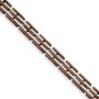 Stainless Steel Brown IP-plated & Laser Cut 8.25in Bracelet