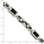 Stainless Steel Black-plated 8.5in Bracelet