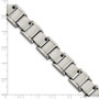 Stainless Steel Black Diamonds Brushed and Polished 8.5in Bracelet