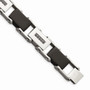 Stainless Steel Black-plated w/Black Diamonds 8.5in Bracelet