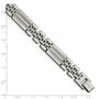 Stainless Steel Polished w/Diamonds Fancy 8.75in Bracelet