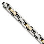 Stainless Steel Brushed & Polished w/14k Accent w/Diamonds 8.25in Bracelet