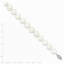 Sterling Silver Rhodium 10-11mm White FW Cultured Pearl Bracelet