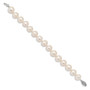 Sterling Silver Rhodium 10-11mm White FW Cultured Pearl Bracelet