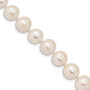 Sterling Silver Rhodium 10-11mm White FW Cultured Pearl Bracelet