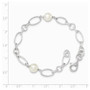 Sterling Silver Polished FW Cultured Pearl Bracelet