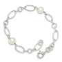 Sterling Silver Polished FW Cultured Pearl Bracelet